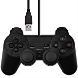 SQDeal USB Dual Shock Joystick Gamepad Gaming Controller [Double Vibration Feedback Motors] for PC Computer Laptop Window (Black)