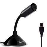 eBerry Plug and Play Home Studio Adjustable USB Desktop Microphone Compatible w/ PC and Mac,ideal for Chatting, Skype, MSN, Yahoo Recording (Black)