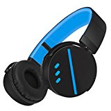 GBSELL Foldable Stereo Wireless Bluetooth V4.1 HIFI Headphones Gaming Earphone with Mic for Pc /Mac /SmartPhones /Desktop/Laptop/Notebook (Blue)