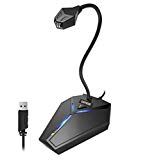 USB Computer Microphone, Plug &Play Desktop Omnidirectional Condenser PC Laptop Mic,Mute Button with LED indicator, compatible with Windows/Mac, ideal for Youtube,Skype,Recording,Games(1.5m /5ft)