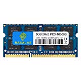 Rasalas 8GB DDR3 PC3 10600S DDR3 1333 MHZ 1.5V CL9 DDR3 Ram 2RX8 PC3 204 Pin DDR3 SODIMM Laptop Notebook Computer Memory Ram Module Chips