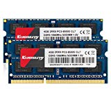 Kuesuny 8GB Kit (4GBX2) DDR3 1066MHZ SODIMM RAM, PC3 8500 / PC3 8500S 204 Pin 1.5V CL7 Non-ECC Unbuffered 2RX8 Dual Rank for Laptop Notebook Computer